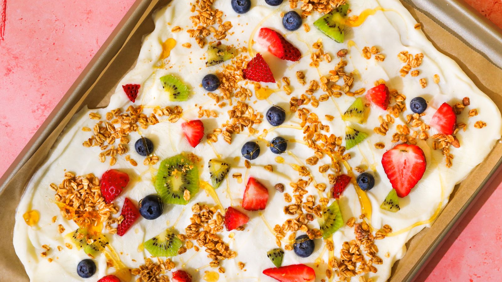 Coconut Yogurt Mixture On Baking Sheet