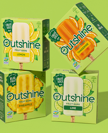 Outshine, 4 boxes of a variety of fruit bar flavors