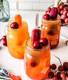 3 Outshine mocktails in mason jars