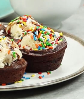 Brownie bowl sundae with Edy's ice cream