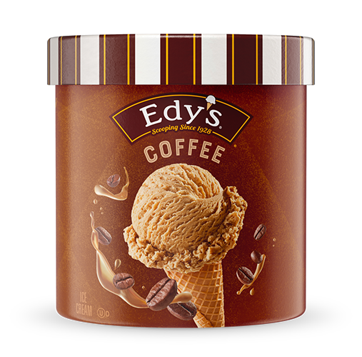 Carton of Edy's coffee ice cream