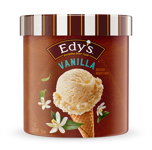 Carton of Edy's vanilla ice cream