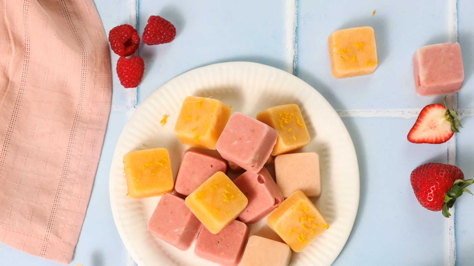 Finished Smoothie Cubes On Plate